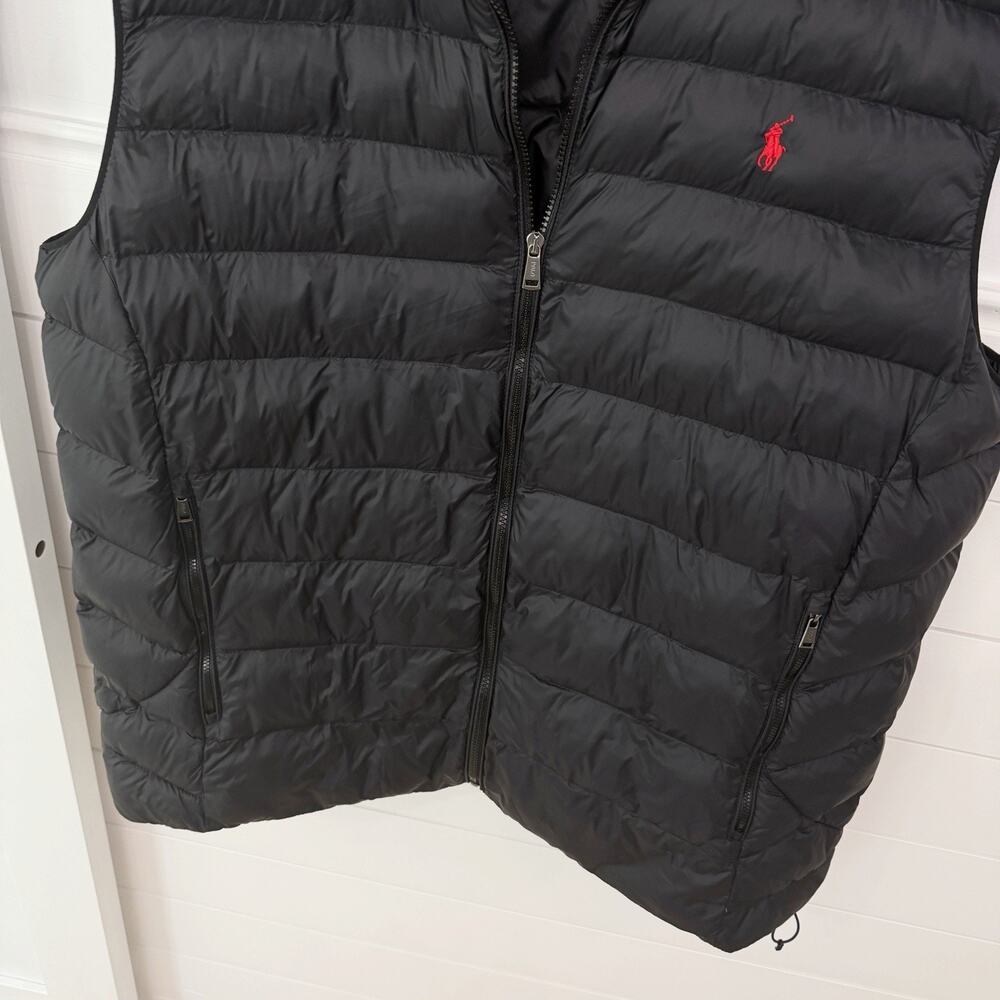 Men’s Polo Ralph Lauren Black Packable Puffer Vest Big And Tall Size 2XLT - Picture 3 of 9